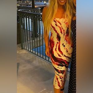 White tight tube top dress